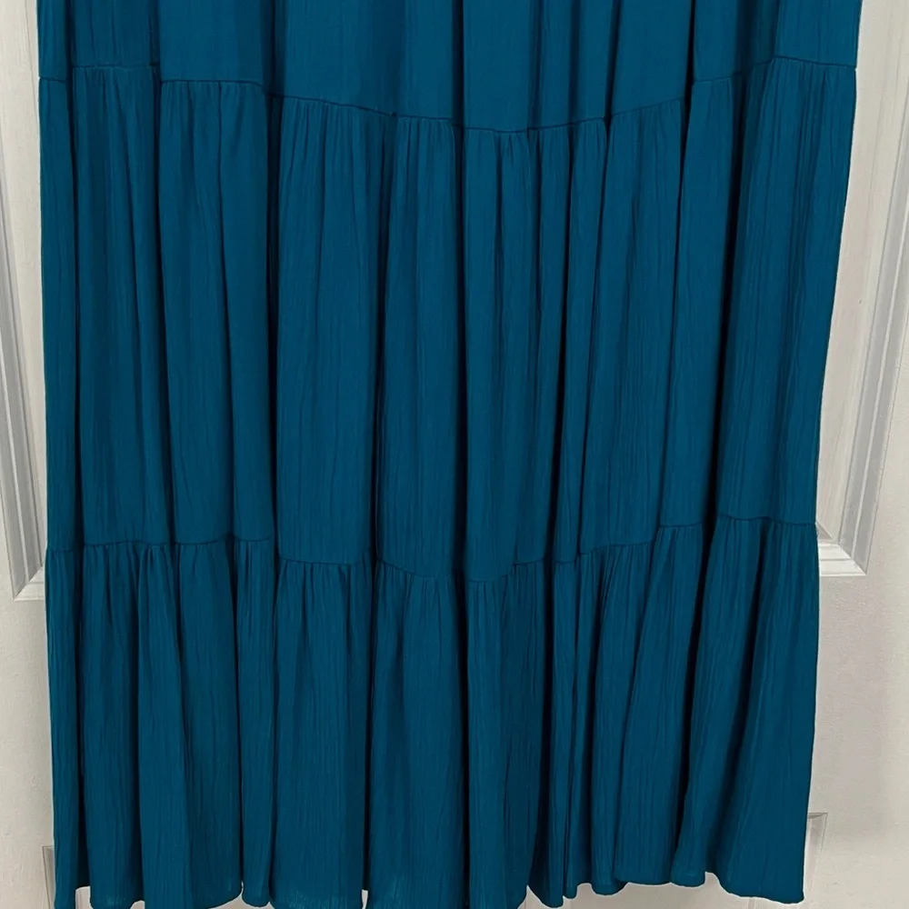 Sag Harbor Teal Pull On Midi Skirt Size PM